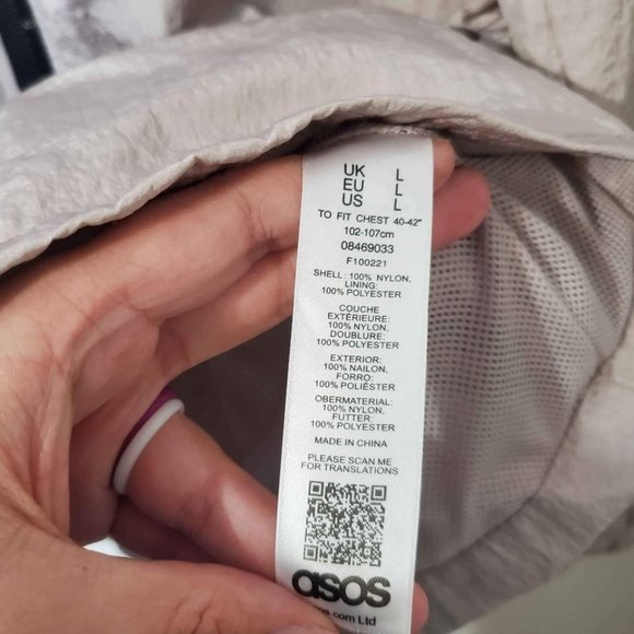 Men's Large ASOS Windbreaker Jacket - Picture 3 of 5